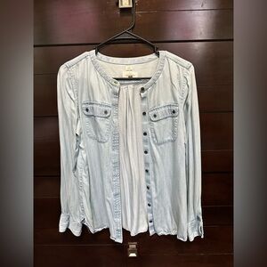 LOFT Softened Light Blue Shirt